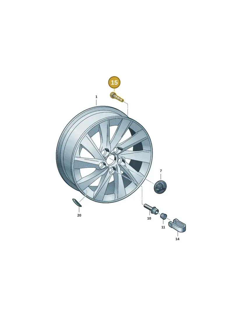 311601361 — Skoda Superb Combi (2023-) diagram 3p0601060, position 15