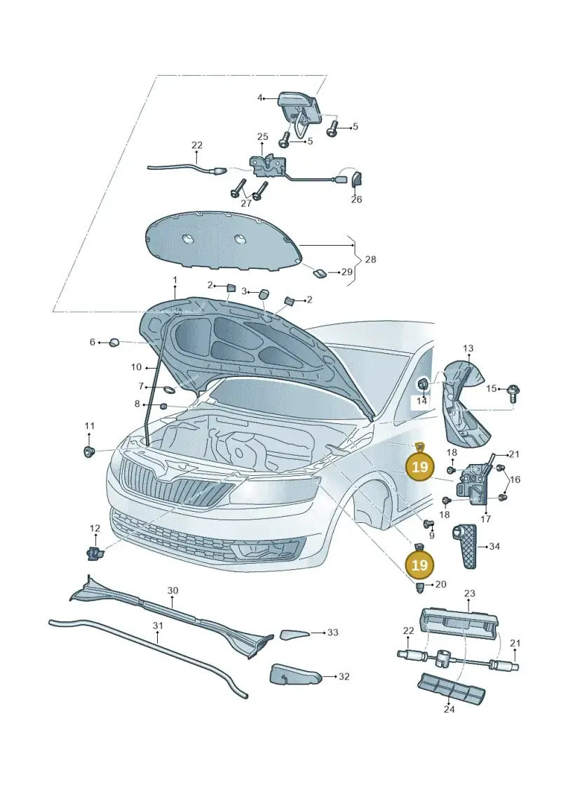 321971898A — Skoda Rapid (2012-2022) diagram 740823100, position 19
