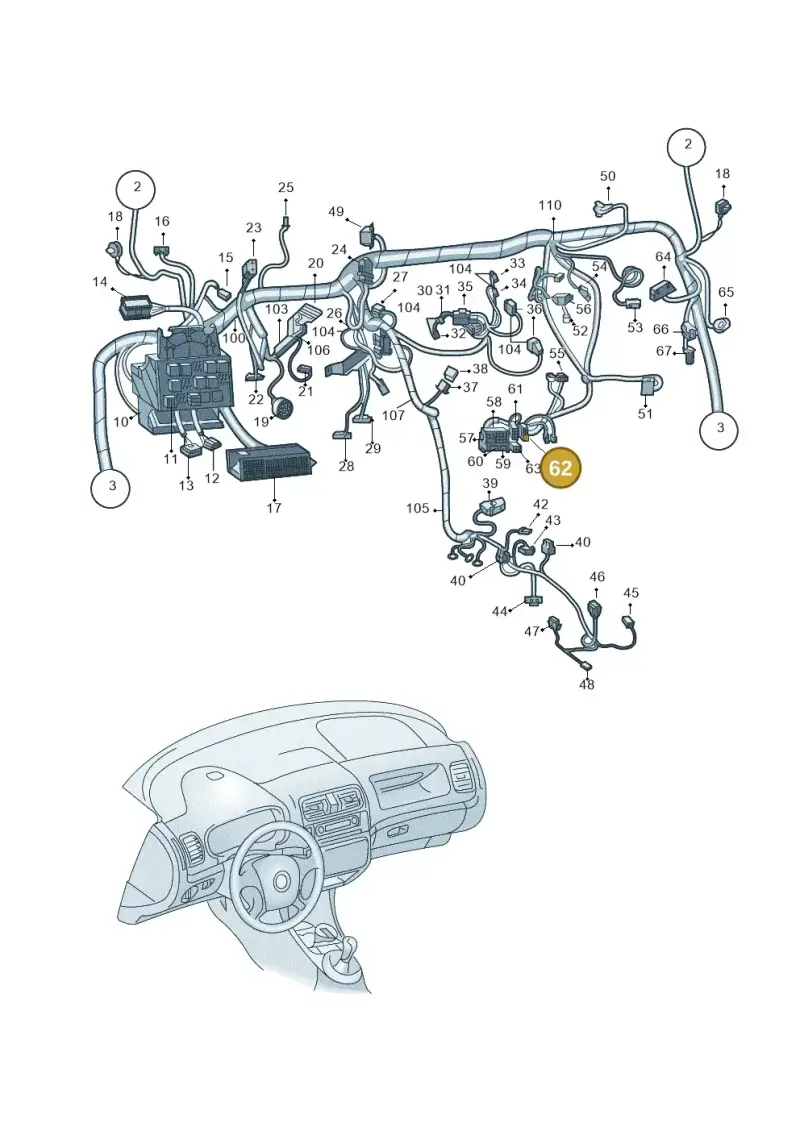 357035447A — Skoda Roomster (2010-2015) diagram 608971850, position 62