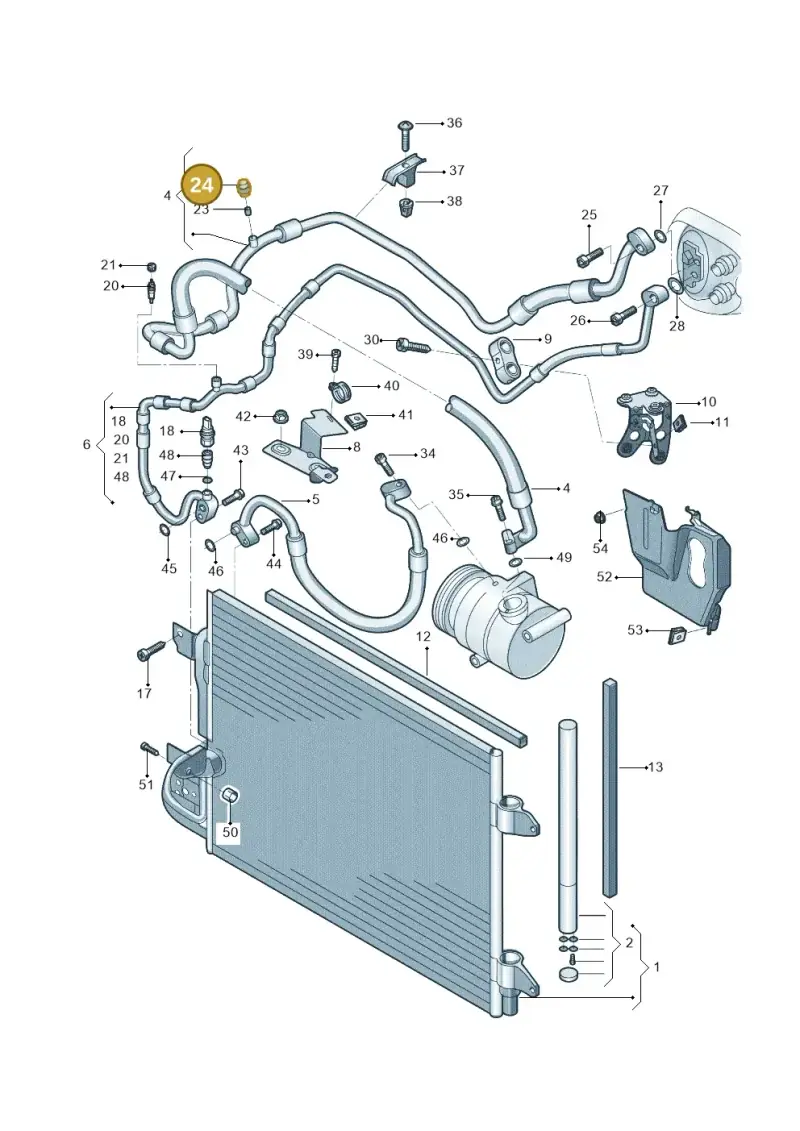 357820809B — Skoda Superb Ambition (2009-2015) diagram 617260410, position 24
