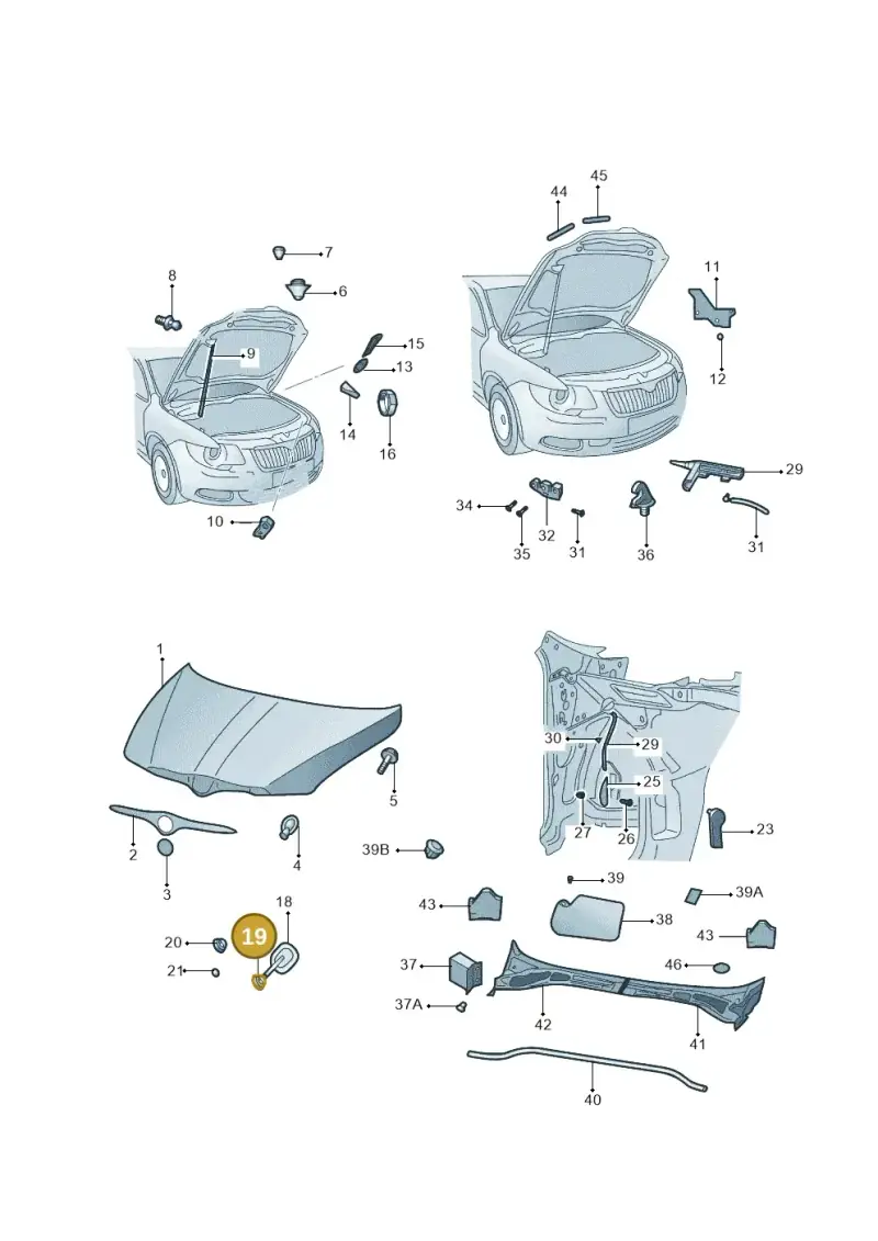 357823591 — Skoda Superb Ambition (2009-2015) diagram 671823100, position 19