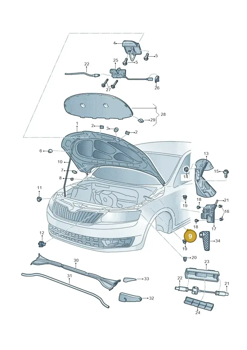 357823591 — Skoda Rapid (2012-2022) diagram 740823100, position 9