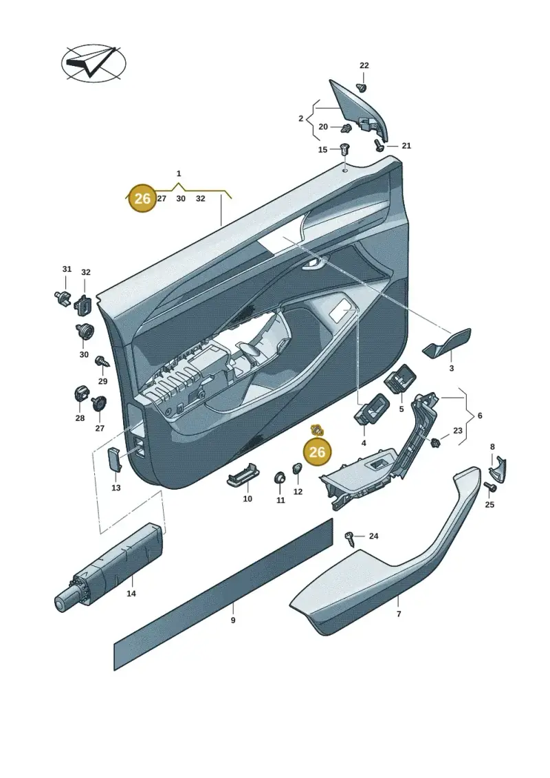 3AA868243A — Skoda Superb Combi (2023-) diagram 3p0867000, position 26