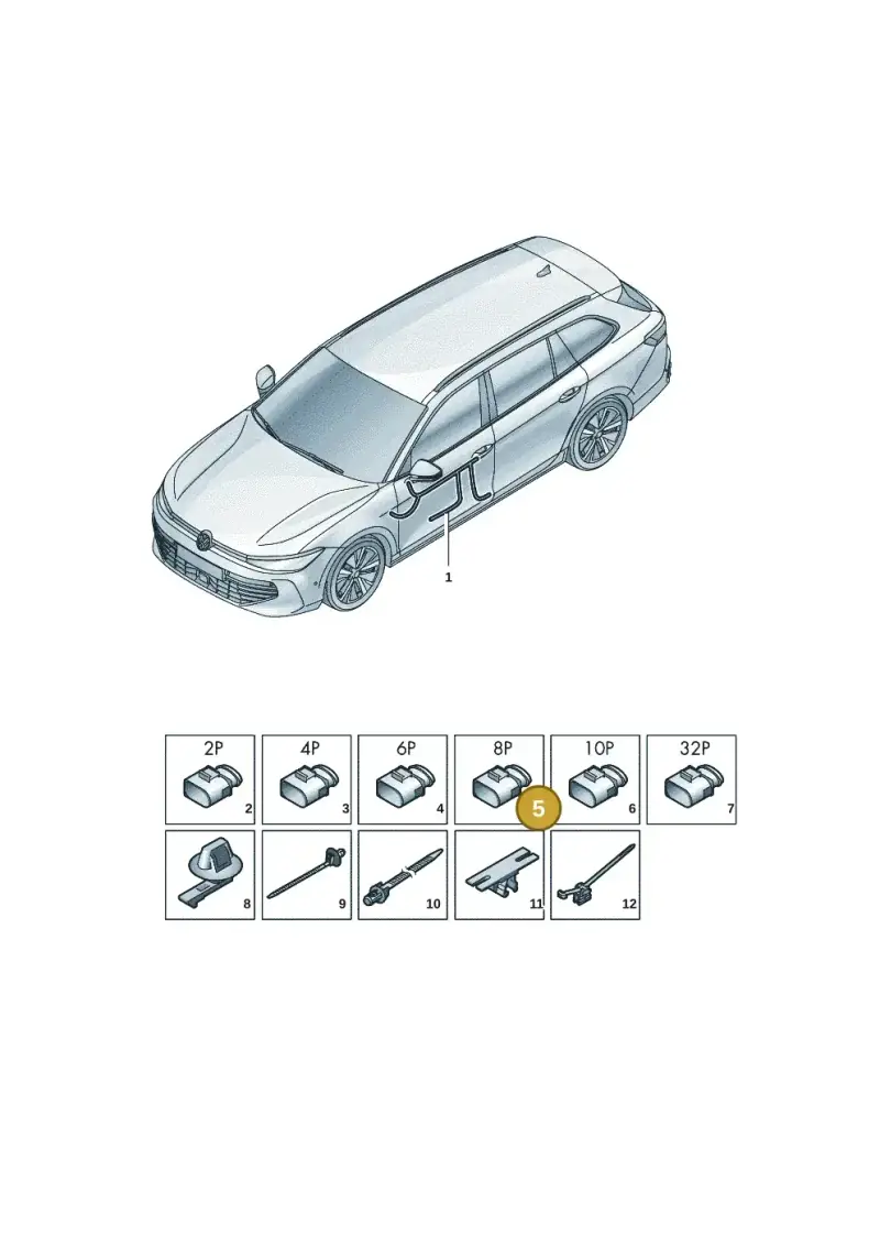 3B0972734 — Skoda Superb Combi (2023-) diagram 3j0972310, position 5