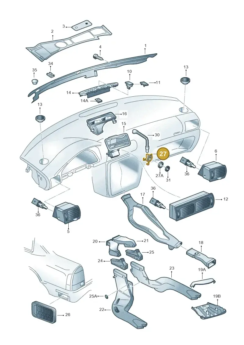 3B2820701 — Skoda SUPERB                 02> (2001-) diagram 265819310, position 27