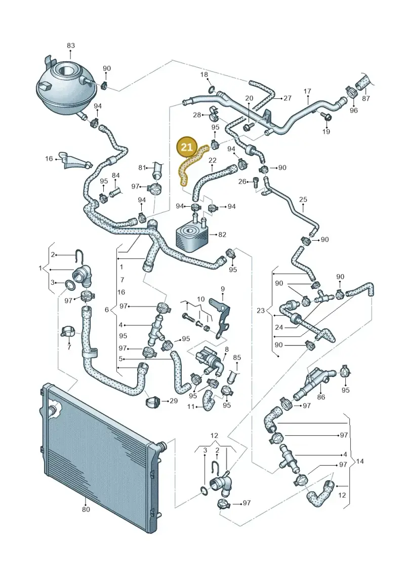 3C0121058AR — Skoda Yeti (2009-2013) diagram 634121600, position 21