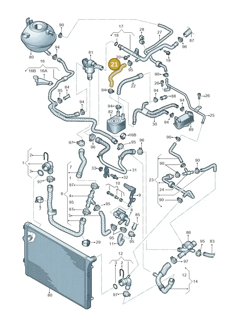 3C0121058AR — Skoda Yeti (2009-2013) diagram 646121350, position 21