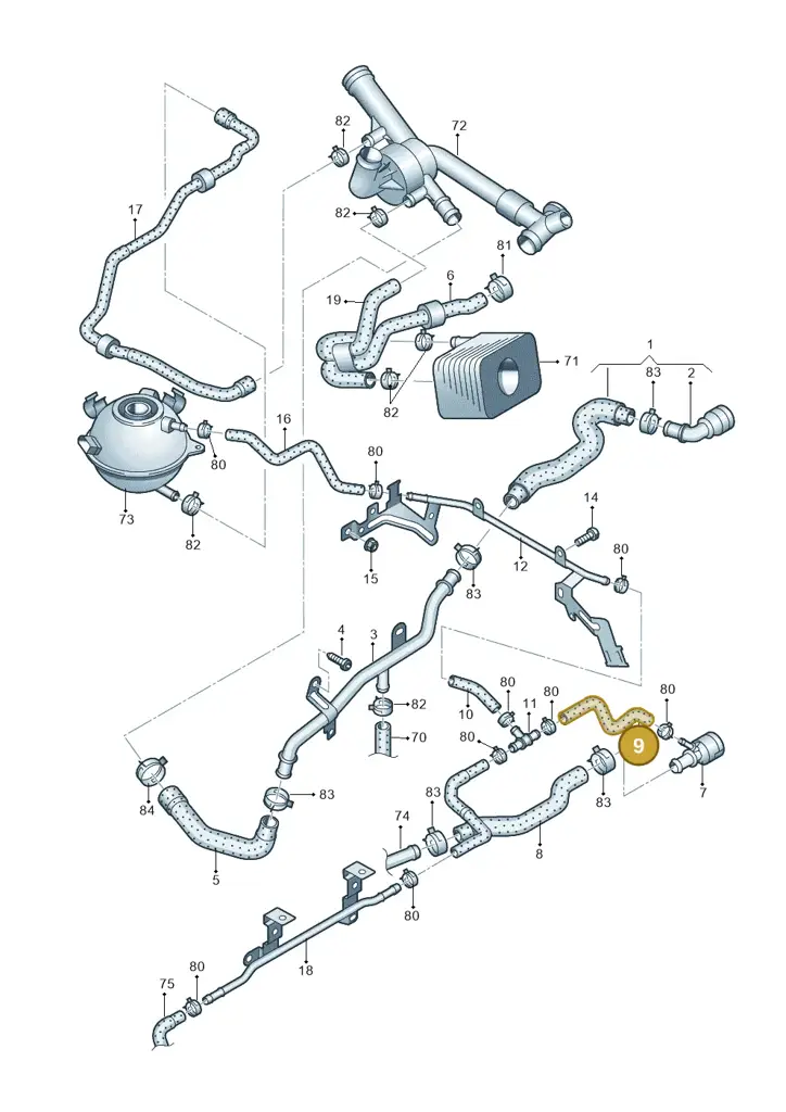 3C0121447AQ — Skoda Superb (2013-2015) diagram 460121340, position 9