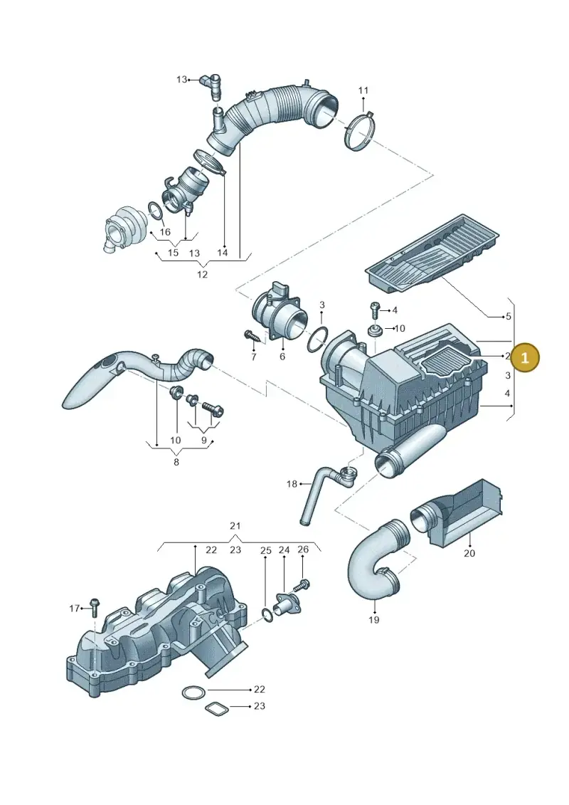3C0129607BD — Skoda Superb (2013-2015) diagram 694129500, position 1
