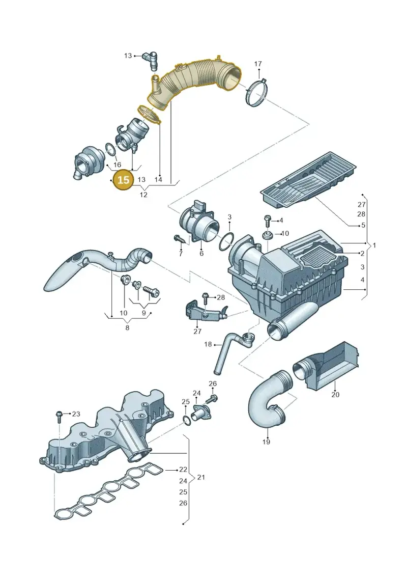 3C0129635 — Skoda Yeti (2013-2017) diagram 737129400, position 15