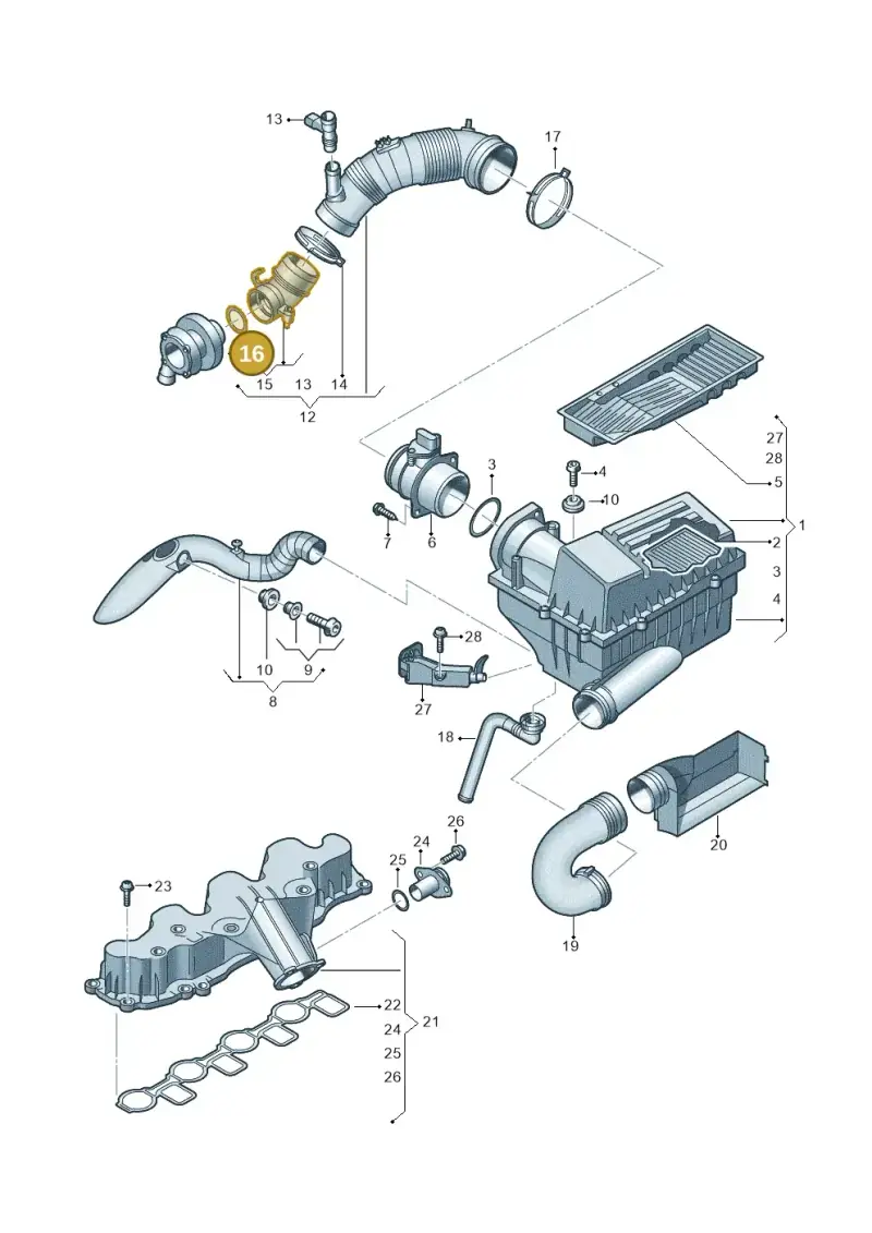 3C0129646 — Skoda Yeti (2013-2017) diagram 737129400, position 16