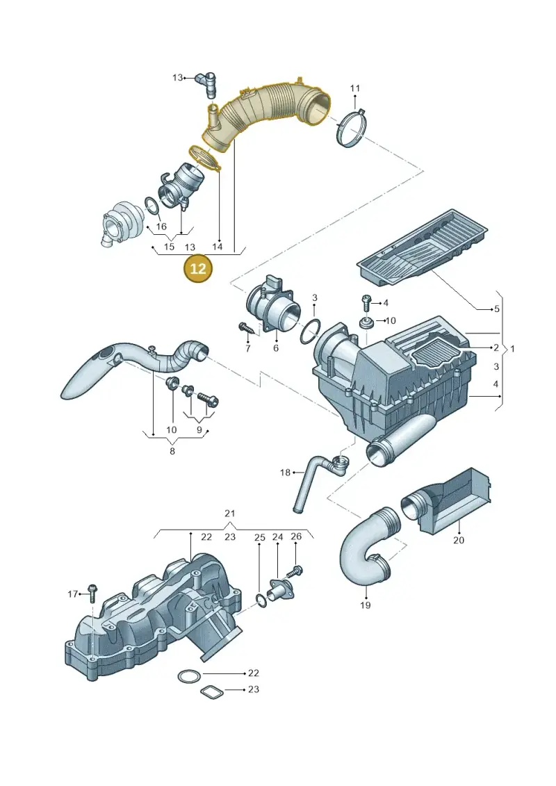 3C0129654AG — Skoda Superb (2013-2015) diagram 694129500, position 12