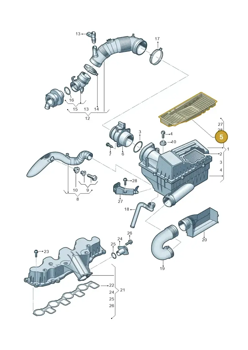 3C0129668A — Skoda Yeti (2013-2017) diagram 737129400, position 5