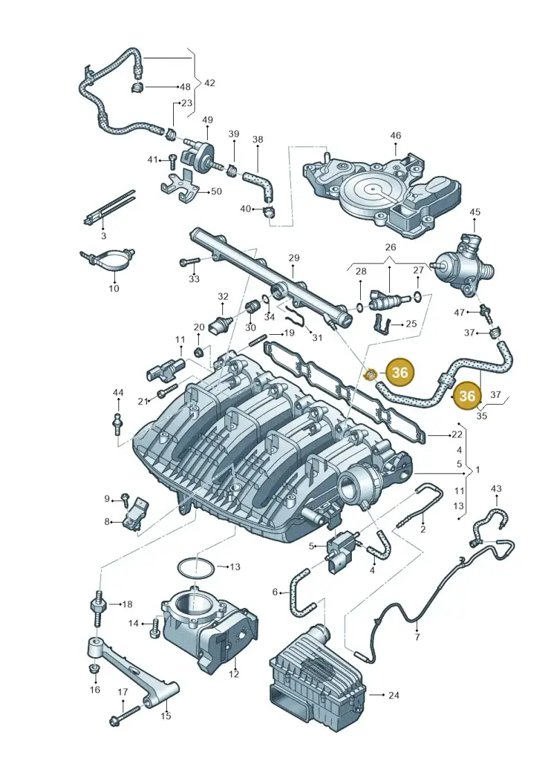 3C0131483 — Skoda Octavia (2017-2020) diagram 718133250, position 36