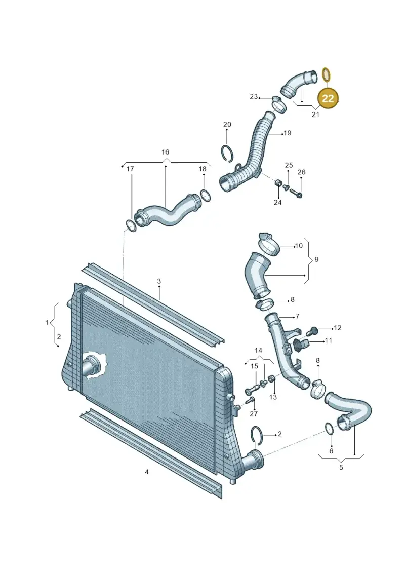 3C0145117D — Skoda Yeti (2013-2017) diagram 617145850, position 22