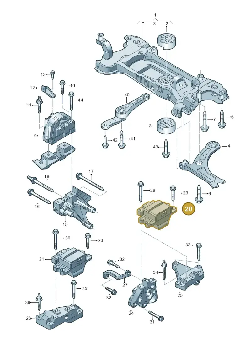 3C0199555P — Skoda Superb (2013-2015) diagram 690199300, position 20