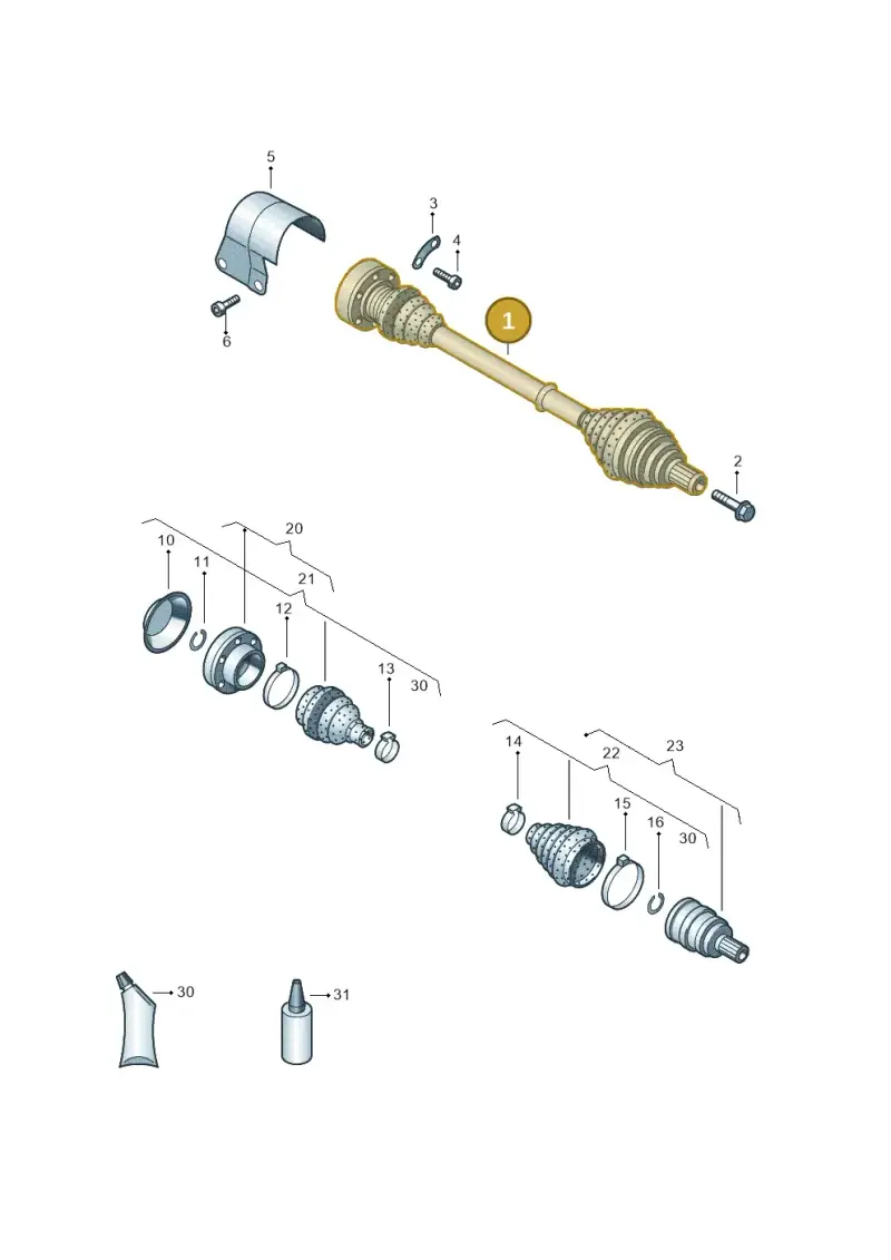 3C0407271AJ — Skoda Superb comfort (2008-2013) diagram 689407250, position 1