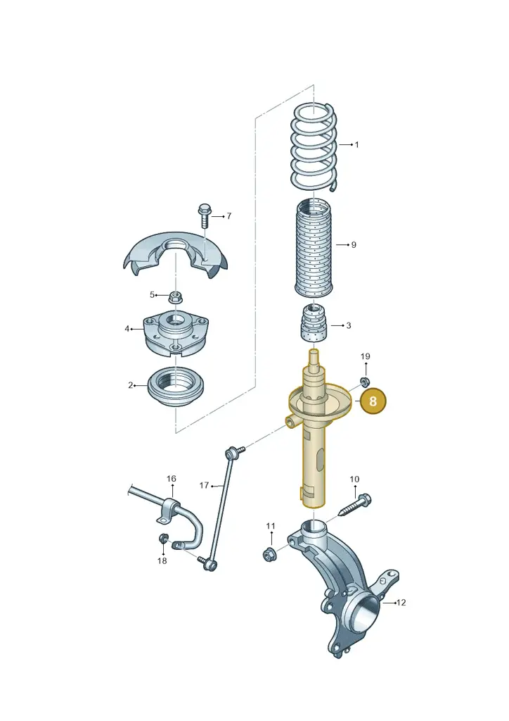 3C0413031M — Skoda Superb (2013-2015) diagram 632411000, position 8