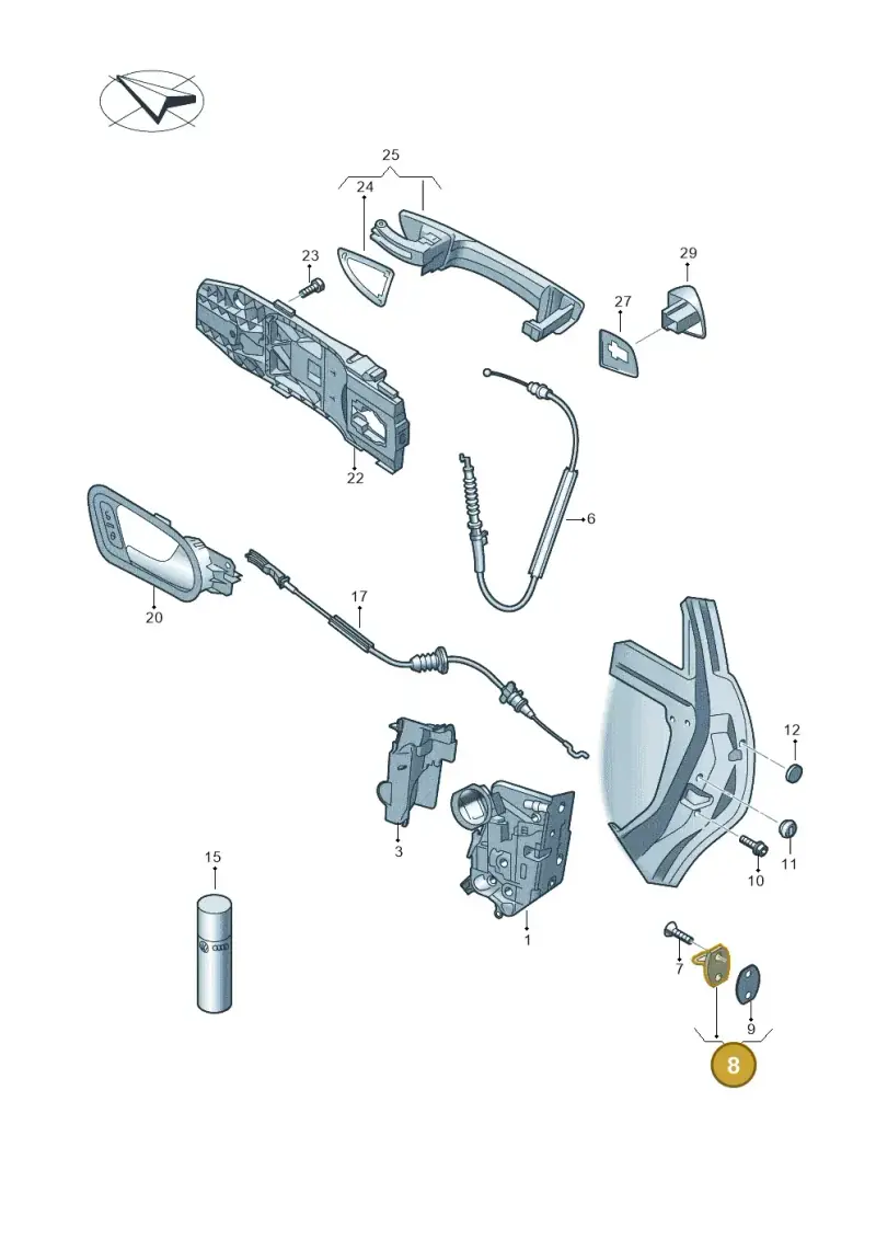 3C0837033C — Skoda Kodiaq (2018-2022) diagram 649839000, position 8