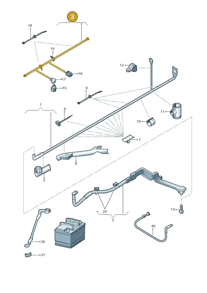 3C0971230DG — Skoda Superb (2013-2015) diagram 632971660, position 3