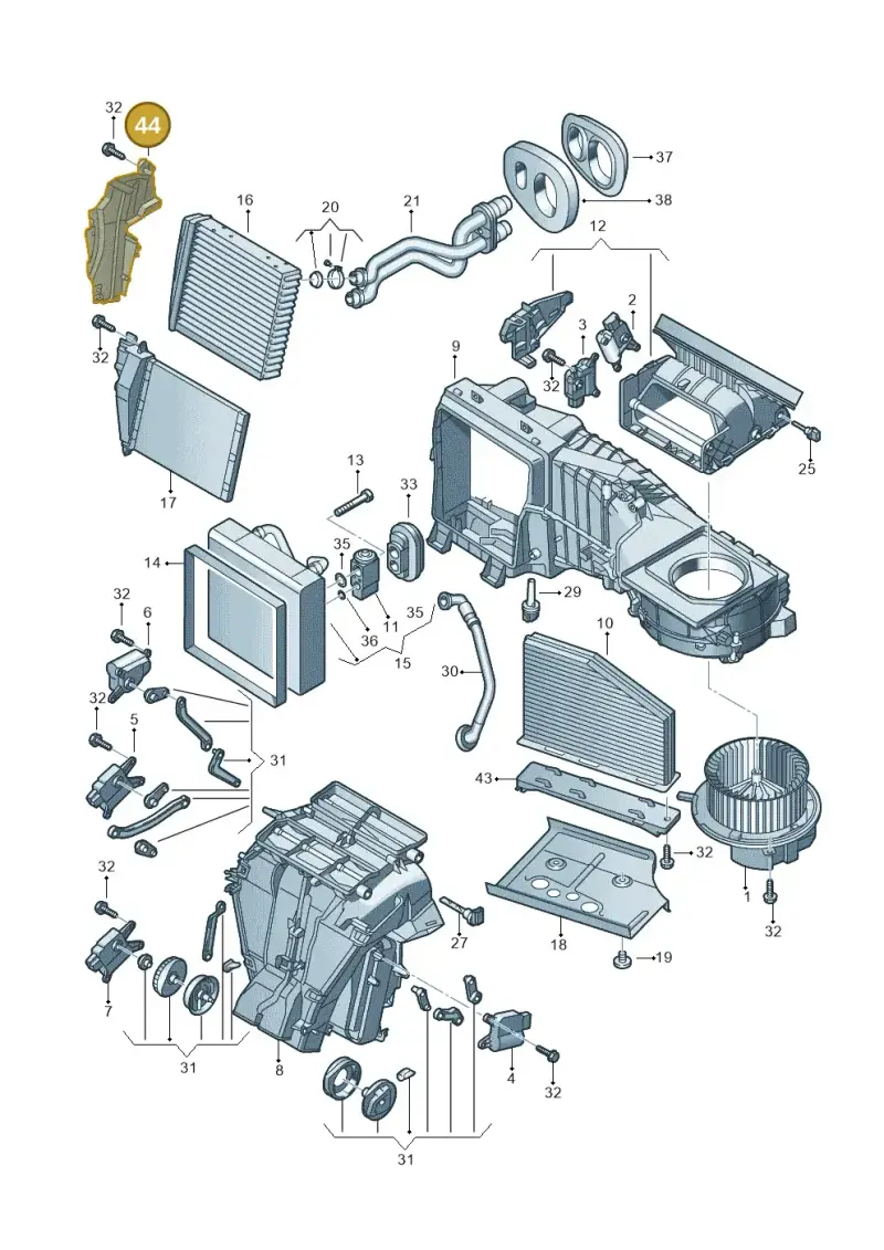 3C1819349B — Skoda Superb comfort (2008-2013) diagram 409820200, position 44