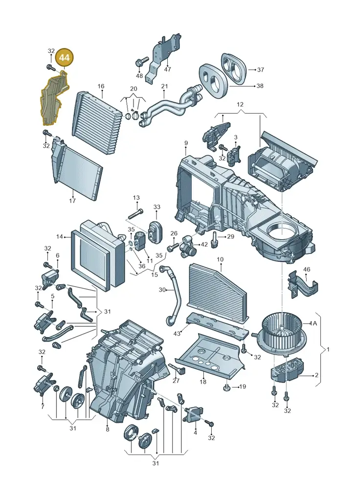 3C1819349B — Skoda Yeti (2013-2017) diagram 649820210, position 44