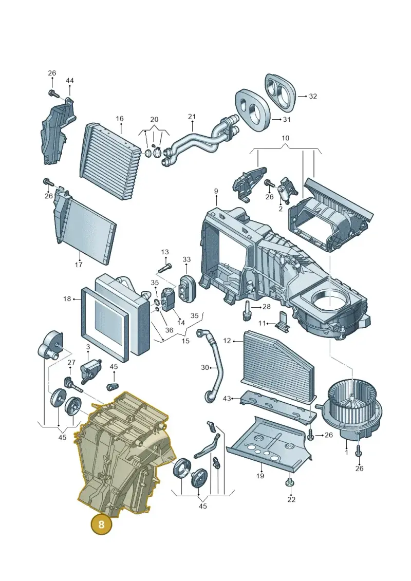 3C1898353H — Skoda Superb comfort (2008-2013) diagram 409820100, position 8