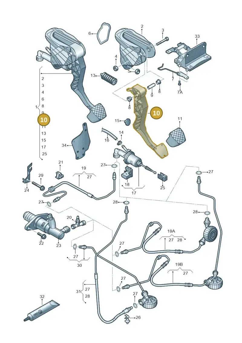 3C2721318A — Skoda Superb (2013-2015) diagram 409721250, position 10