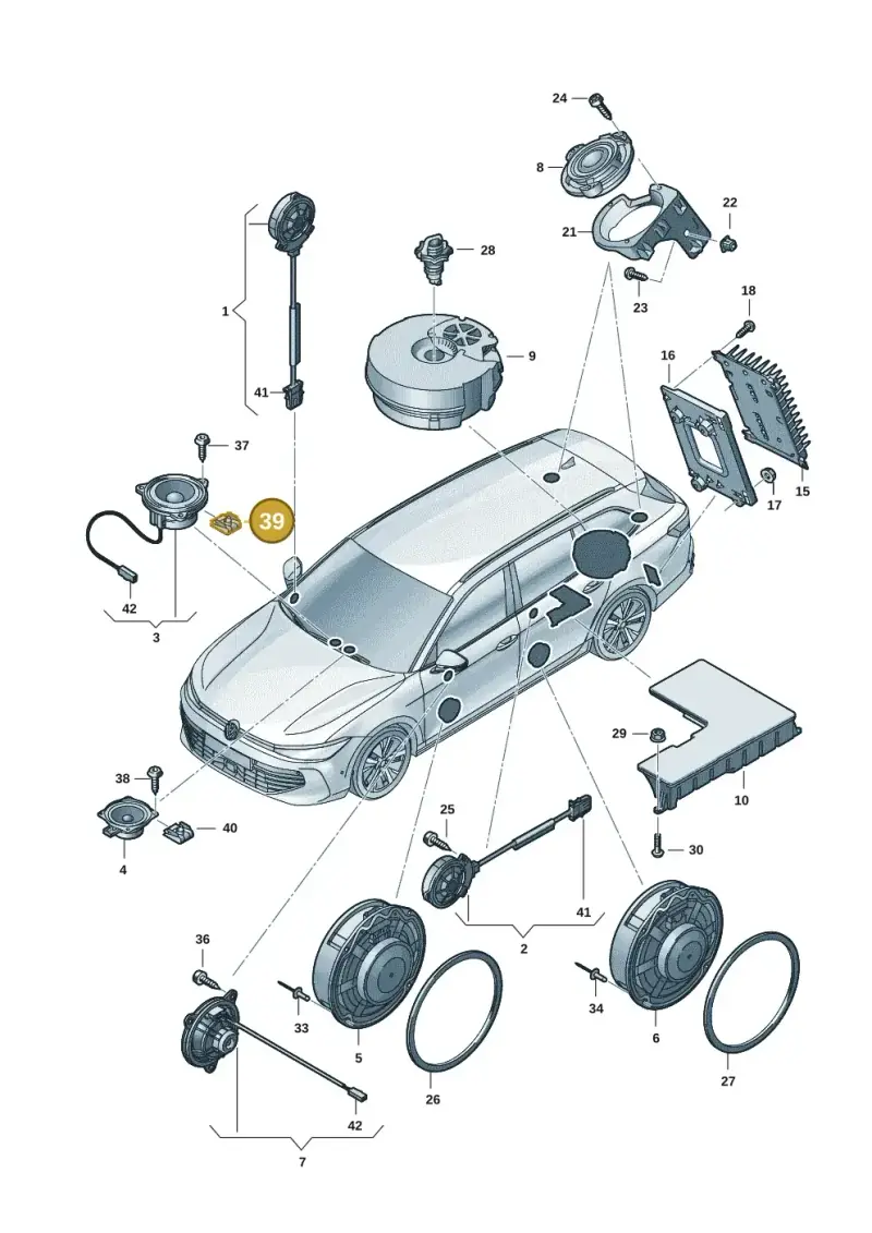 3C8867190 — Skoda Superb Combi (2023-) diagram 3j0035350, position 39