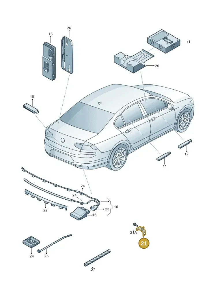 3C8962283 — Skoda Superb Combi (2015-2024) diagram 851909000, position 21