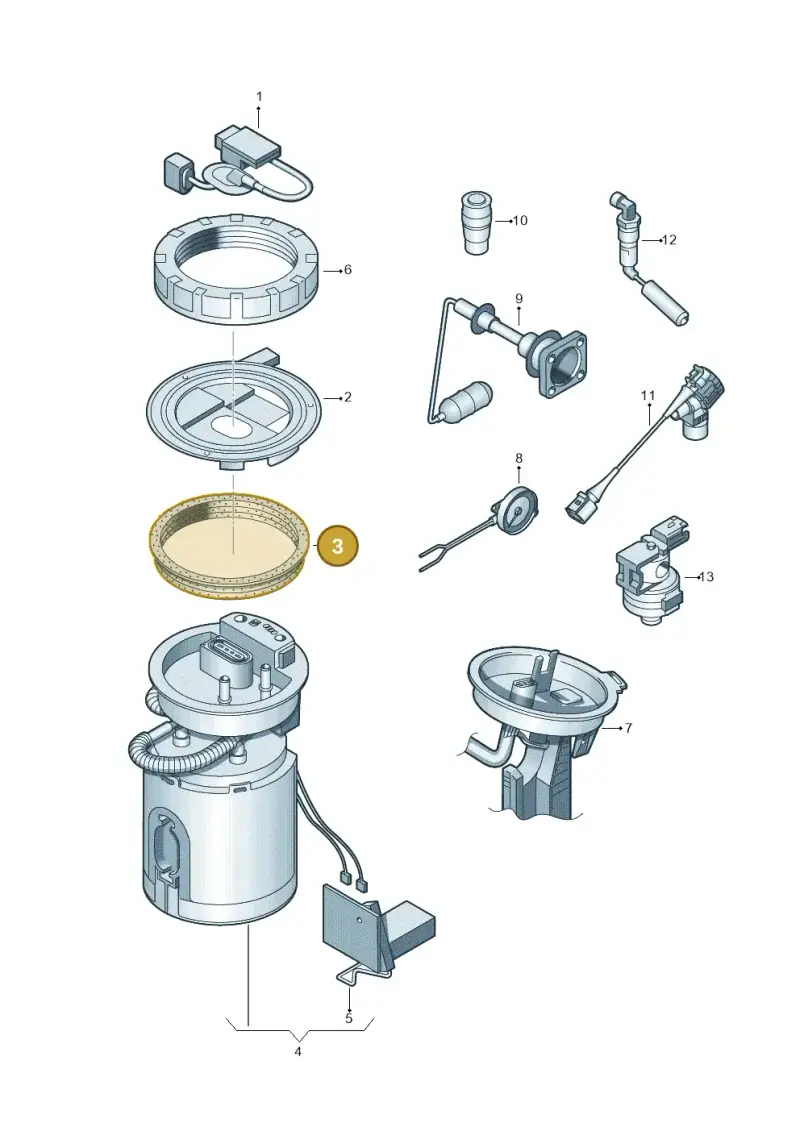 3D0919133 — Skoda OCTAVIA/COMBI/4X4      04> (2004-) diagram 409919300, position 3
