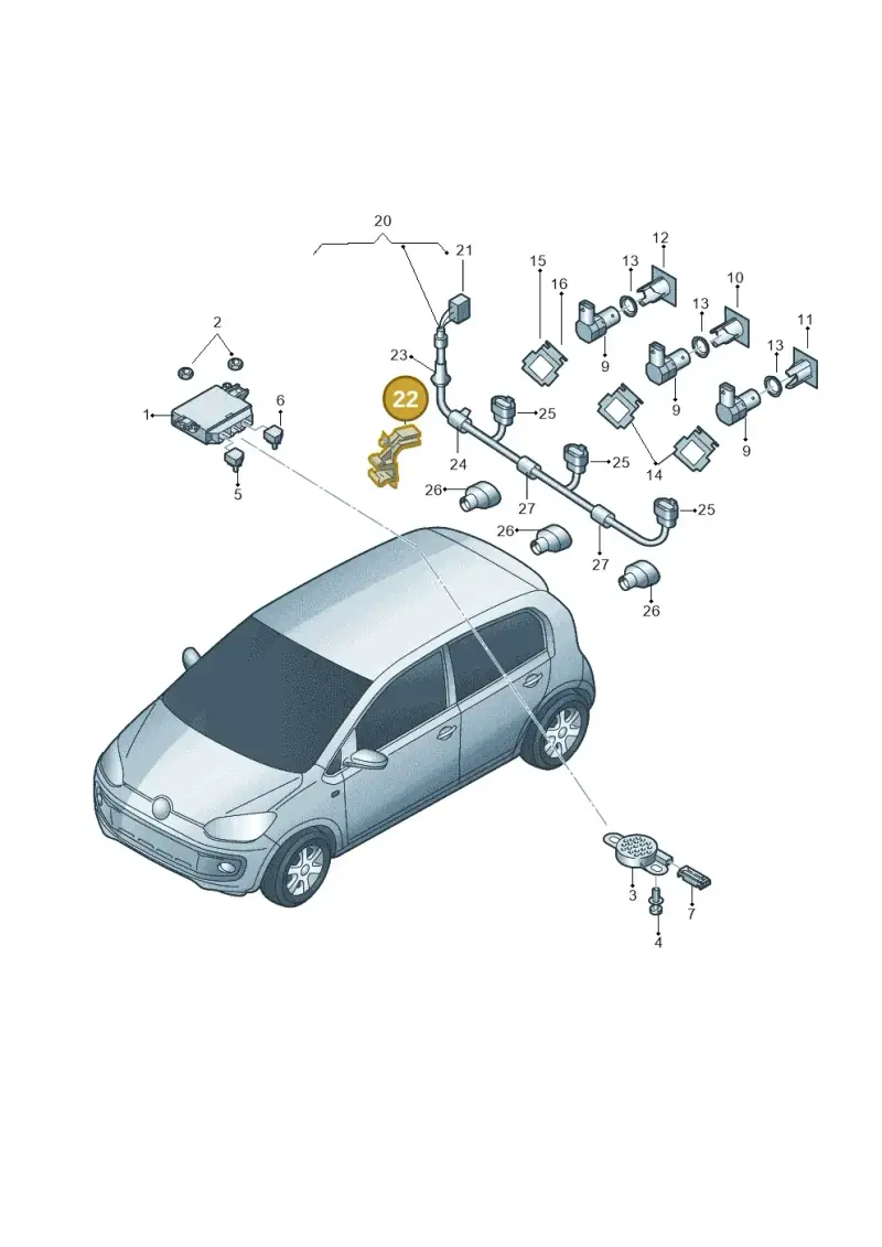 3D0971497B — Skoda Citigo (2019-2021) diagram 727919500, position 22