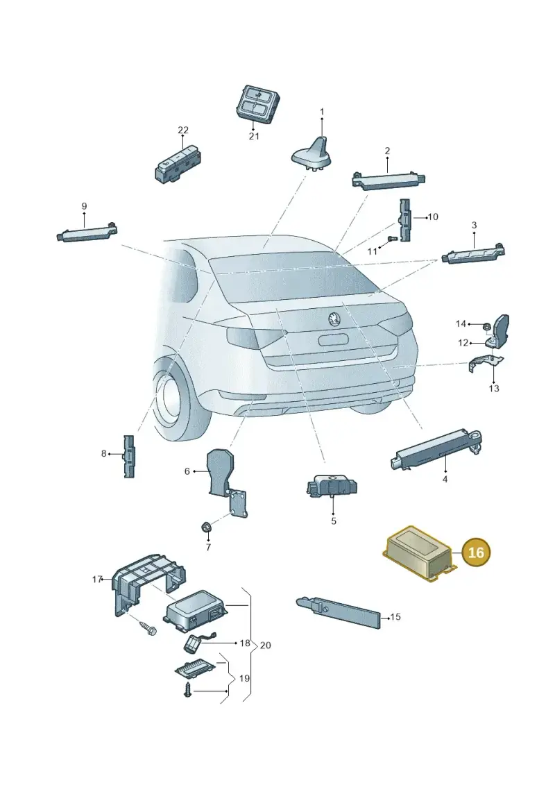 3G0035284B — Skoda Superb Combi (2015-2024) diagram 851035010, position 16