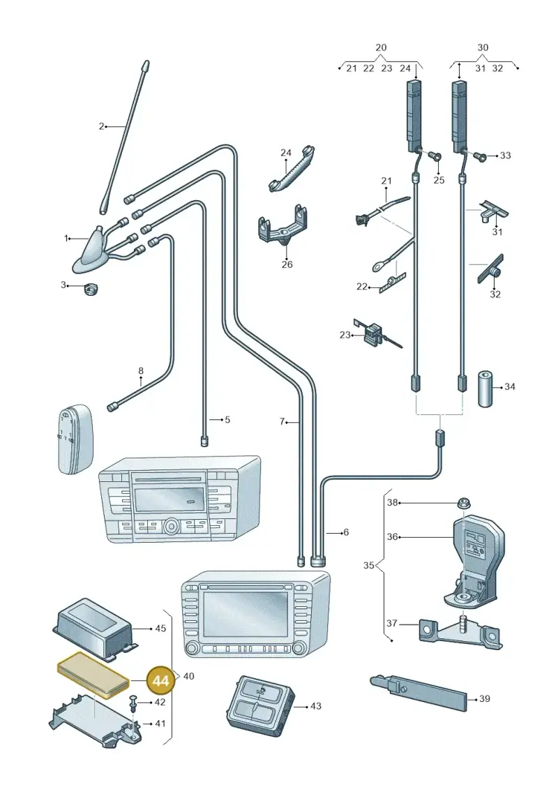 3G0915089A — Skoda Octavia (2017-2020) diagram 805035025, position 44