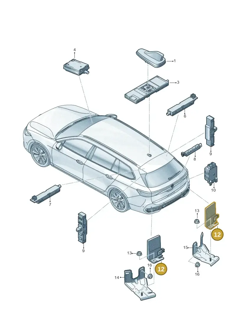 3G9035534 — Skoda Superb Combi (2023-) diagram 3j0035200, position 12