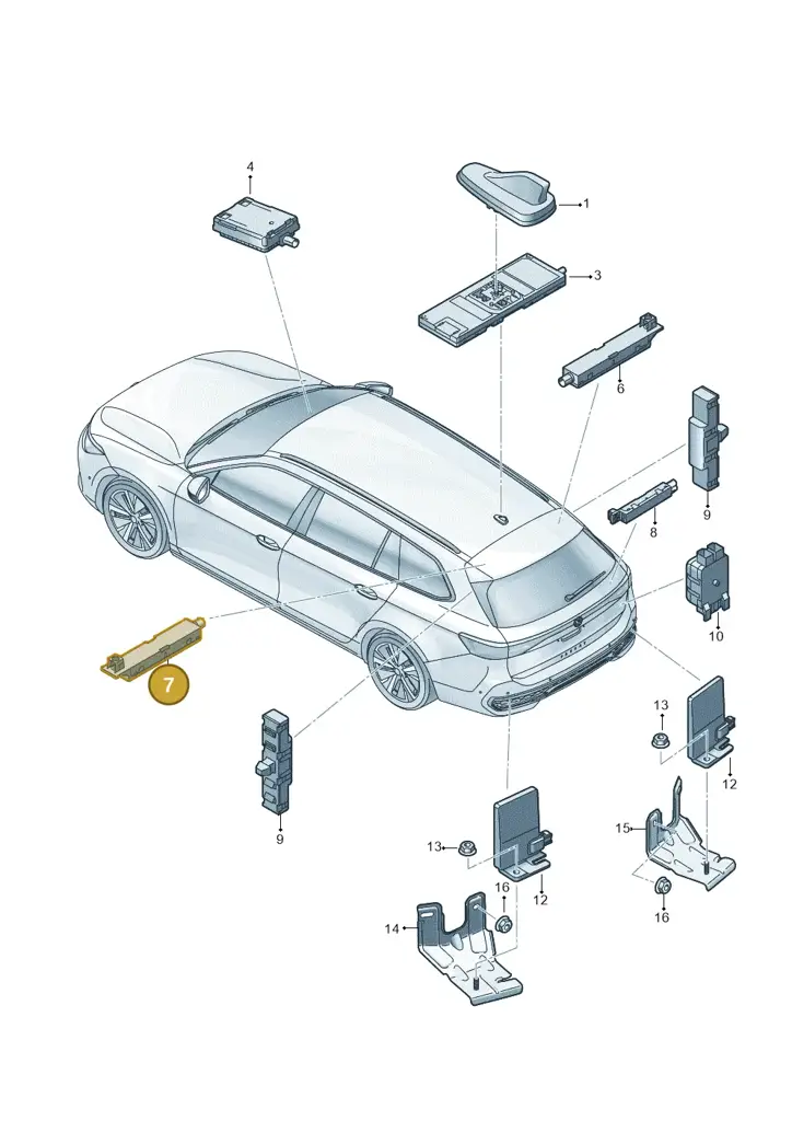 3J0035497A — Skoda Superb Combi (2023-) diagram 3j0035200, position 7