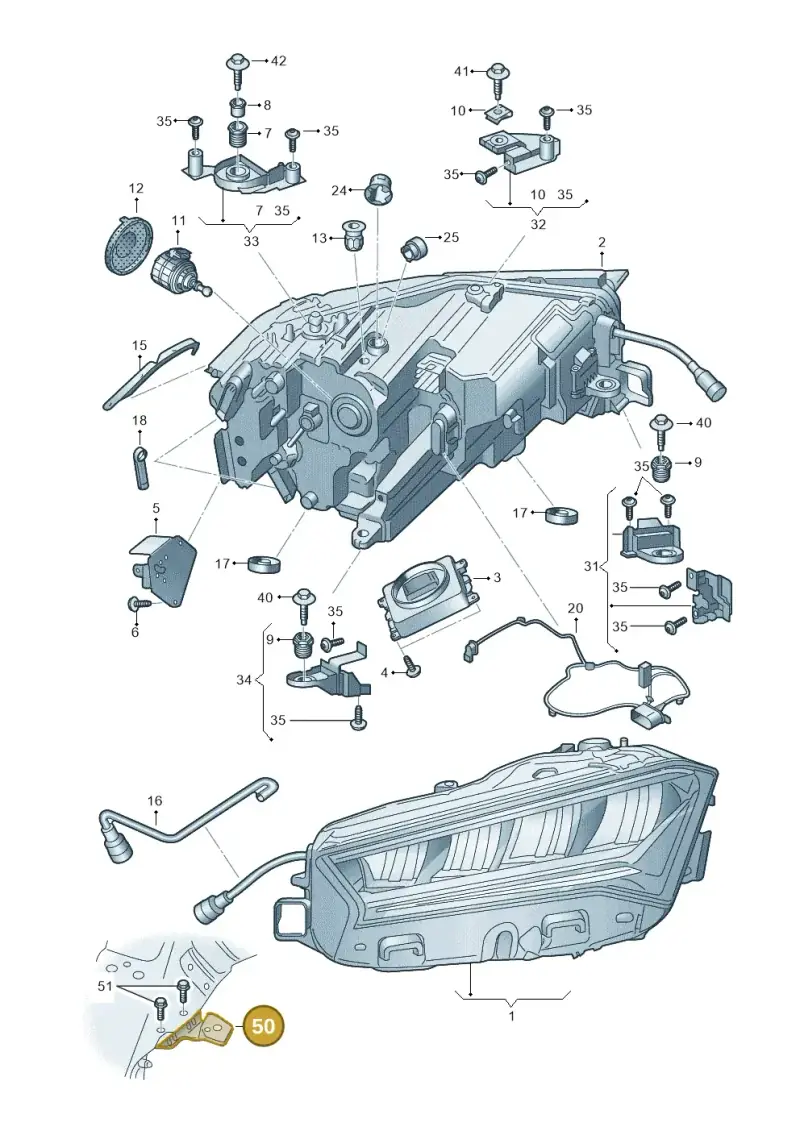 3J0804593 — Skoda Superb Combi (2023-) diagram 3p0941000, position 50