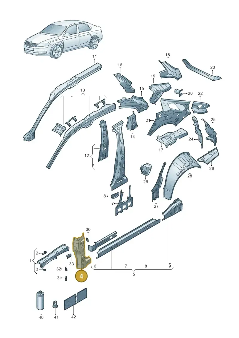 3J0809203 — Skoda Superb Combi (2023-) diagram 3p0809000, position 4