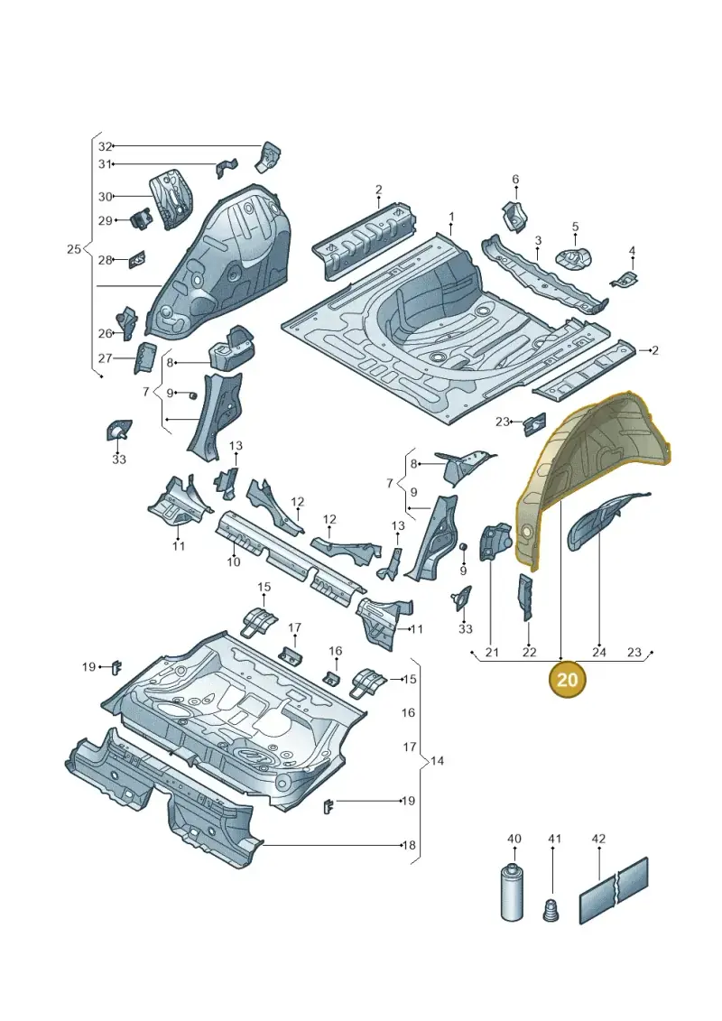 3J0809852A — Skoda Superb Combi (2023-) diagram 3p0803300, position 20