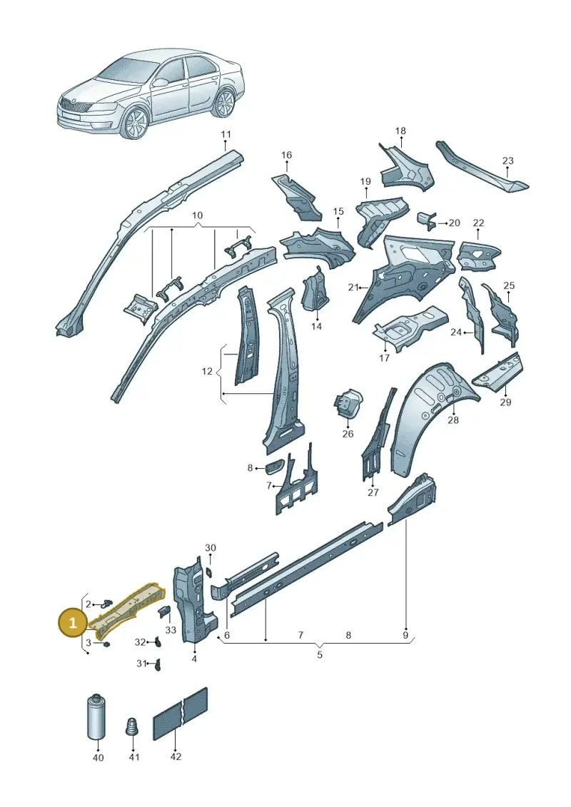 3J0810136 — Skoda Superb Combi (2023-) diagram 3p0809000, position 1