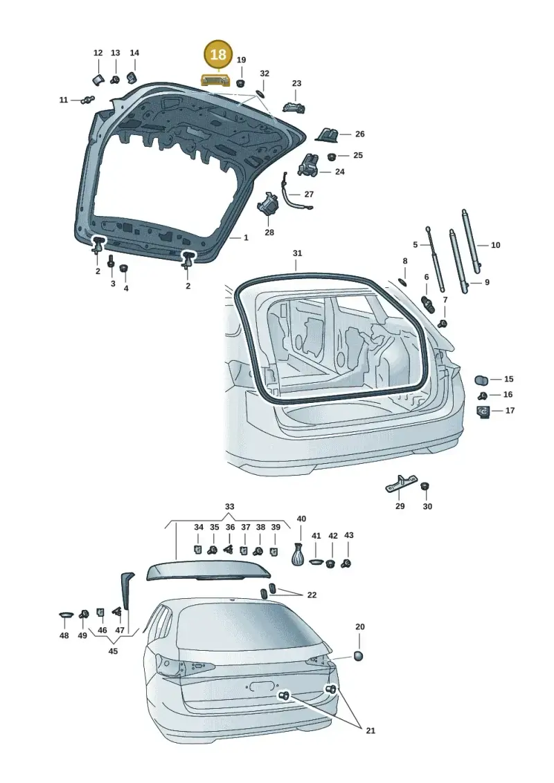 3J0827033 — Skoda Superb Combi (2023-) diagram 3p0827010, position 18