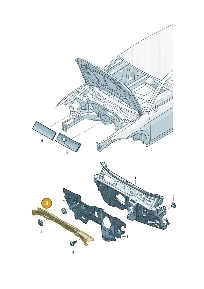 3J0863993A — Skoda Superb Combi (2023-) diagram 3p0863010, position 3