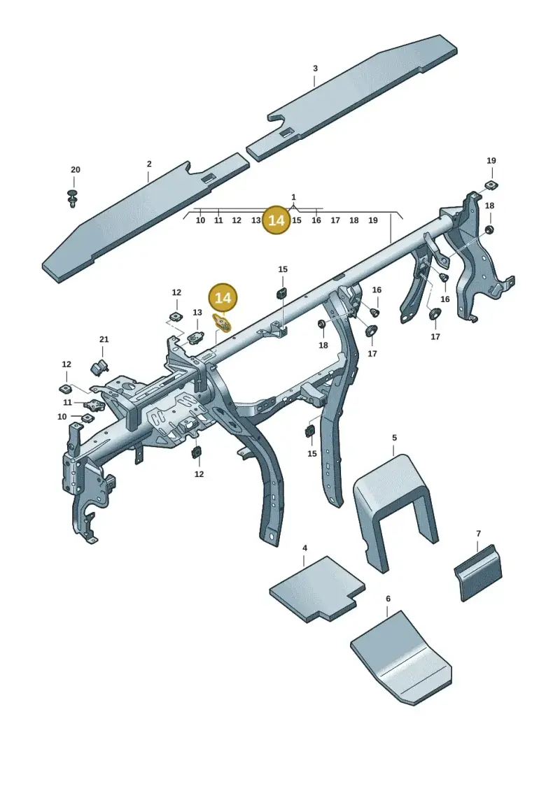 3J0907322 — Skoda Superb Combi (2023-) diagram 3p0857000, position 14