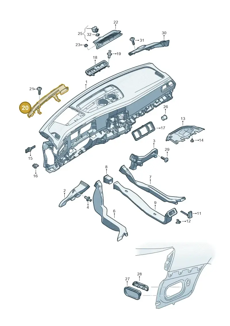 3J1815259 — Skoda Superb Combi (2023-) diagram 3p0819030, position 20