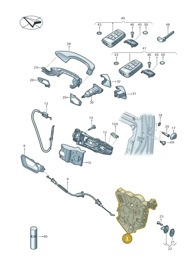3J1837016A — Skoda Octavia (2019-2024) diagram 585837000, position 1