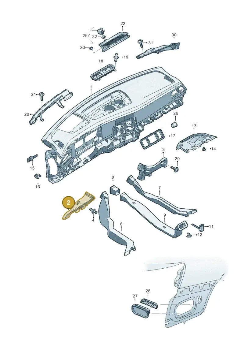 3J2819151 — Skoda Superb Combi (2023-) diagram 3p0819030, position 2