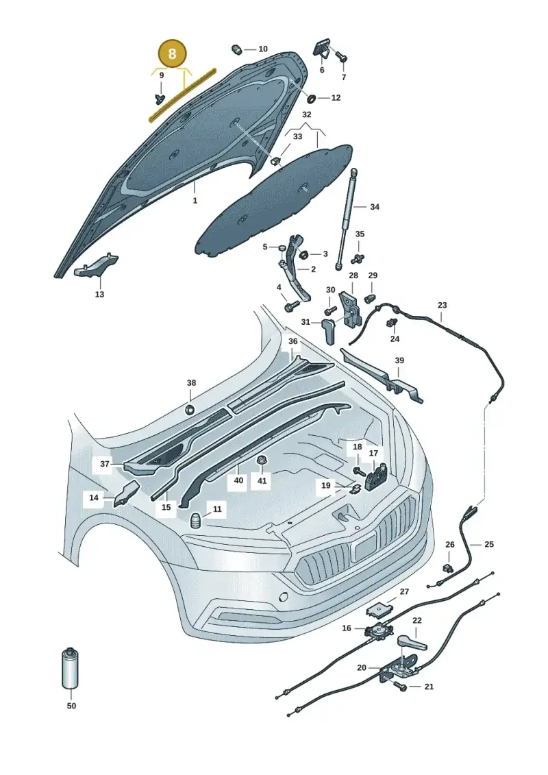 3P0823707 — Skoda Superb Combi (2023-) diagram 3p0823000, position 8