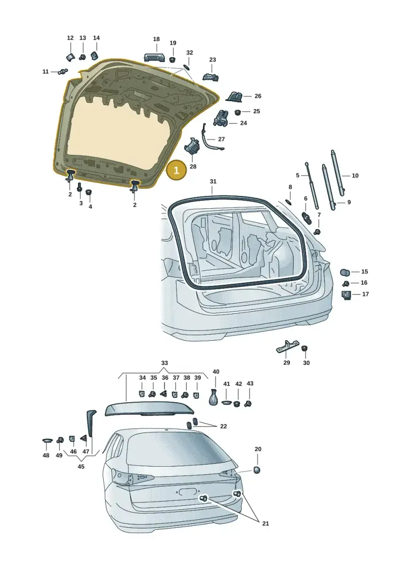 3P0827023 — Skoda Superb Combi (2023-2024) diagram 3p0827010, position 1