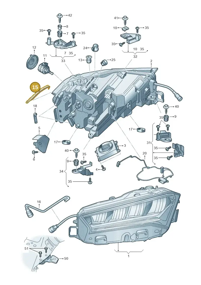 3P0941119 — Skoda Superb Combi (2023-) diagram 3p0941000, position 15