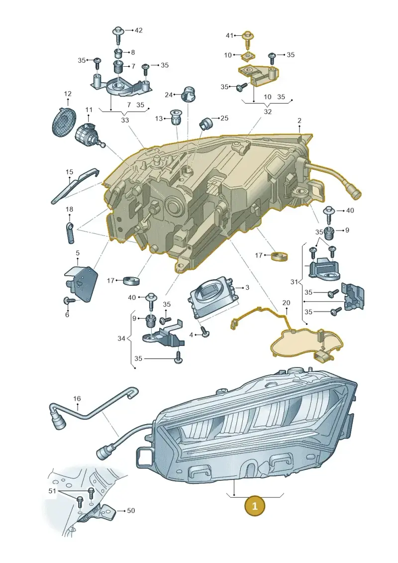 3P1941015 — Skoda Superb Combi (2023-) diagram 3p0941000, position 1